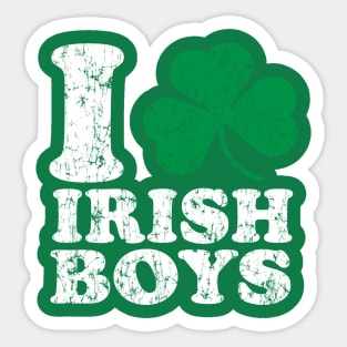 I Love Shamrock Irish Boys Sticker